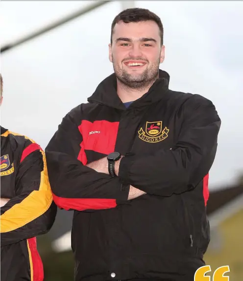  ??  ?? Ross Mannion and Matthew Cosgrove ahead of training last Friday evening.