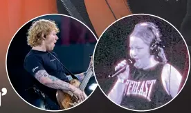  ?? BERNADETTE COURTNEY/STUFF ?? Inset: The 10-year-old sings with Ed Sheeran at his Wellington concert.