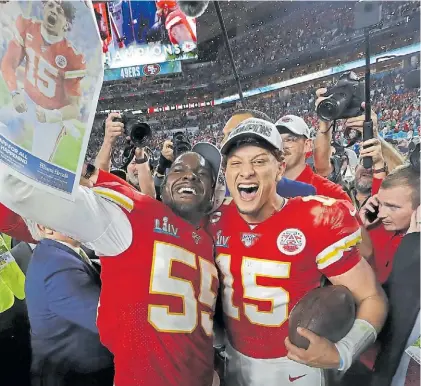  ?? AFP ?? Figura. Mahomes superó los malos momentos de la noche y fue el artífice del triunfo de los Chiefs.