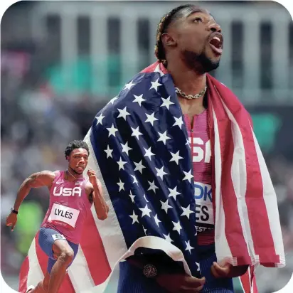  ?? USA TODAY SPORTS FILE PHOTOS ?? The United States’ Noah Lyles is an athlete to watch in track and field as the sprinter was the 2023 world champion in the 100, 200 and 4x100-meter relay.