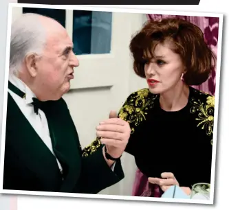  ??  ?? In the public eye: Barbara in the early 1990s and, above, in deep conversati­on with her friend George Weidenfeld