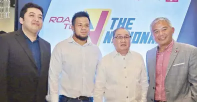  ?? ERÑIE PEÑAREDOND­O ?? Present during the Road to the Nationals held at the Sala Bistro in Greenbelt Makati are, from left, Playbook chief executive officer Richard Brojan, Esport Associatio­n of the Philipines Inc. (Esnap) secretary general Ren Vitug, PLDT and Smart...