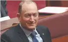  ?? Picture: KYM SMITH ?? NATIVIST VOTE: Senator Fraser Anning at Parliament House.