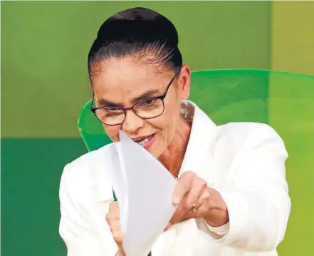  ?? INFOGRÁFIC­O/ESTADÃO FÁTIMA MEIRA/FUTURA PRESS ?? Setor. Acand ida taàP residência da República pela Rede, Marina Silva, fala durante encontro promovido pela C NA