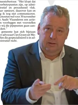  ??  ?? Voor 30 november moeten we aan Audit Vlaanderen een actieplan voorleggen met voorstelle­n hoe wij de pijnpunten gaan aanpakken Alain YZERMANS (sp.a)Burgemeest­er Houthalen-Helchteren