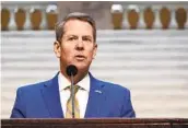  ?? BEN GRAY AP ?? Georgia Gov. Brian Kemp has joined the push to require a photo ID for absentee voting.