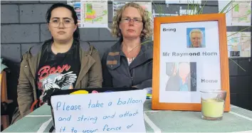  ?? PHOTO: ABBEY PALMER ?? Hope strong . . . Invercargi­ll residents Karissa Bridge (left) and Rachael Moriarty are two of about 150 volunteers who have been searching for 68yearold missing man Raymond Horn.