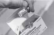  ?? Mark Lennihan / Associated Press ?? The strength of the Johnson & Johnson booster shot for COVID-19 is under scrutiny by the FDA.