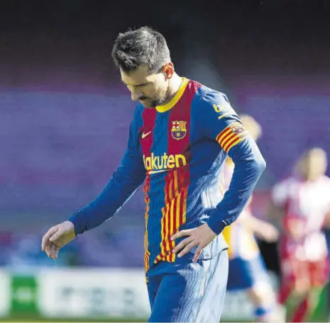  ?? // JAVI FERRÁNDIZ ?? Leo Messi, en su etapa como azulgrana