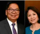  ??  ?? Bangko Sentral ng Pilipinas former governor Amando Tetangco Jr., Elma Tetangco