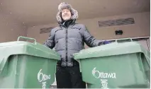  ??  COLE BURSTON/OTTAWA CITIZEN ?? Francis Ouimet launched a green bin program at his previous condo building and has initiated one at his new one.