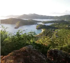  ??  ?? The commanding view from Antigua’s iconic Shirley Heights, in a photo taken in more-welcoming times.