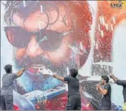  ?? PTI ?? Fans of Rajnikanth celebrate the release of his film Kaala, in Chennai on Thursday.