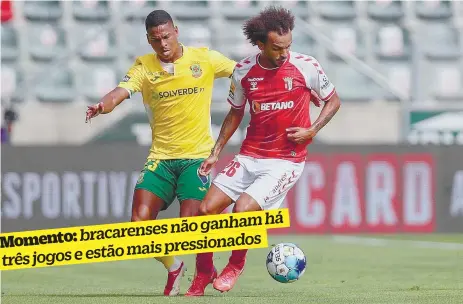  ??  ?? De volta a Braga, Fábio Martins foi utilizado em seis dos sete jogos realizados pela equipa esta temporada