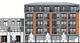  ??  ?? An artist’s impression of east frame homes planned by Fletcher Living for the corner of Manchester and Cashel streets.