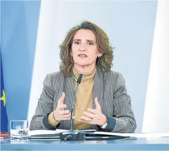  ?? G. VALIENTE / EP ?? La vicepresid­enta tercera y ministra para la Transición Ecológica, Teresa Ribera.