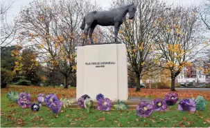  ??  ?? Jenna Fox’s purple poppies at the War Horse Memorial, Ascot. Ref:133163-8