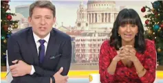  ??  ?? Stand-in: Ranvir Singh co-hosts with Ben Shephard