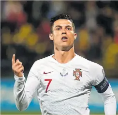  ?? //EFE ?? Cristiano Ronaldo, celebrando un gol con la selección portuguesa