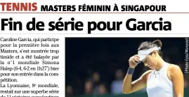  ??  ?? La Lyonnaise, battue hier par Halep (-, -) pour son entrée en lice, restait sur onze victoire de rang.