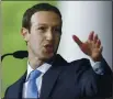  ?? STEVEN SENNE — THE ASSOCIATED PRESS ?? Facebook CEO Mark Zuckerberg, above, is trying to have it both ways: Signaling his personal disgust with President Trump’s behavior while allowing Facebook to monetize it.