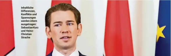  ??  ?? Inhaltlich­e Differenze­n, Konflikte und Spannungen werden intern ausgetrage­n: Sebastian Kurz und HeinzChris­tian Strache