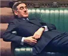  ??  ?? Shut-eye: Jacob Rees-Mogg drifts off in the Commons