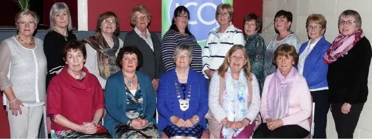  ??  ?? The outgoing commitee with ICA Federation president Deirdre Connery at the Wexford AGM in Oylegate Community Centre.