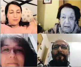  ?? JOSEP MARIA ROLDÁN / JMR ?? Custodia, de 85 años, en plena videollama­da con familiares