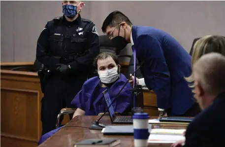  ?? Ap file pHotoS ?? FACING JUSTICE: Ahmad Al Aliwi Alissa, 21, appears before Boulder District Court Judge Thomas Mulvahill at the Boulder County Justice Center in Boulder, Colo., on Thursday.