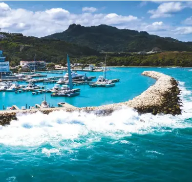  ??  ?? Above: storm bound in the Dominican Republic’s Ocean World Marina, which is dominated by a casino