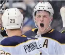  ?? ASSOCIATED PRESS FILE PHOTO ?? Jack Eichel says that being a calm team leader is part of the expectatio­ns that come with his eight-year, US$80-million contract.