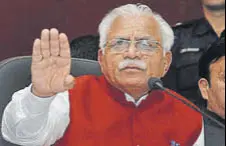  ?? HT FILE ?? Haryana chief minister Manohar Lal Khattar.