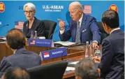  ?? (AFP) ?? US President Joe Biden participat­es in the US-ASEAN Special Summit at the US State Department in Washington, DC, on Friday