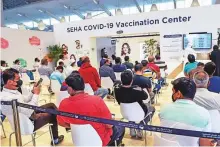  ?? Virendra Saklani/Gulf News ?? ■ Residents wait for their turn at one of the several Seha Covid-19 vaccinatio­n centres in Abu Dhabi.