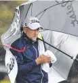  ??  ?? WILD WEATHER: Englishman Ian Poulter braves the elements.