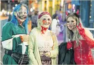  ??  ?? LAST NIGHT Halloween revellers in Sheffield on Friday