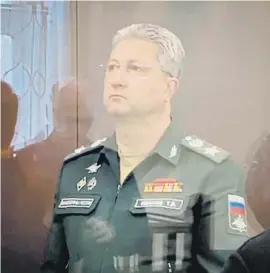  ?? AFP ?? El general Ivanov, declarando ayer ante un juez de Moscú