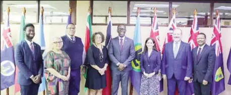  ?? ?? CARICOM and UNDP officials who attended the meeting. (CARICOM photo)