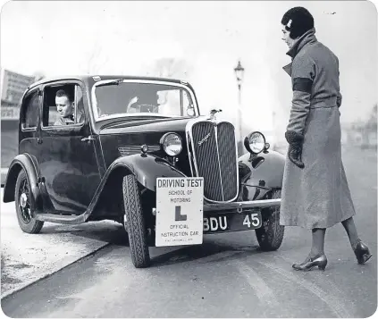  ??  ?? ■ Driving test vehicles were a little bit different in the mid-1930s.