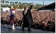  ?? AMY SUSSMAN — GETTY IMAGES ?? Kesha, left, and Reneé Rapp perform at the Outdoor Theatre during the 2024 Coachella Valley Music and Arts Festival at Empire Polo Club on April 14, 2024 in Indio, California.