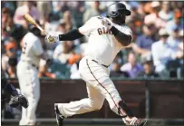  ?? NHAT V. MEYER — STAFF ?? The Giants hold club options on third baseman Pablo Sandoval for the major league minimum salary for the next two years.