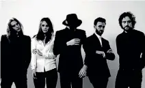  ??  ?? The Veils, from left, Uberto Rapisardi, Sophia Burn, Finn Andrews, Raife Burchell and Dan Raishbrook.