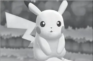  ?? Canadian Press photo ?? The character Pikachu is shown in a handout photo from the video game “Pokemon: Let's Go, Pikachu!”