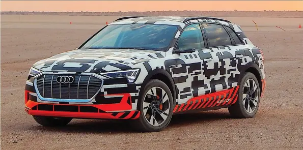  ?? PHOTOS: BRIAN HARPER/DRIVING ?? The 2019 Audi e-tron prototypes will cover more than five million kilometres of practical testing in a variety of environmen­ts.