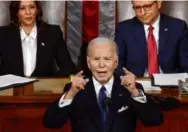  ?? CHIP SOMODEVILL­A/GETTY ?? “Does anybody really think the tax code is fair?” President Biden asked rhetorical­ly during his State of the Union address.