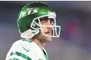  ?? ADAM HUNGER/ASSOCIATED PRESS ?? New York Jets quarterbac­k Aaron Rodgers warms up before the team’s 2023 season opener against Buffalo on Sept. 11 in East Rutherford, N.J. Rodgers tore his left Achilles tendon early in the game and missed the rest of the season.