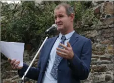  ??  ?? Consultant child psychiatri­st Dr Kieran Moore, pictured here at a mental health protest march in Wexford last year, resigned almost a year ago and has yet to be replaced.