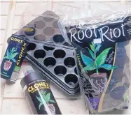  ?? GREG SORBER/JOURNAL ?? To start plants from seed: a propagatio­n dome and trays, $3; Root Riot seed starter plugs, $17.95; Clonex for clone and seedling nutrients, $25; and Clonex Mist for seedling root promotion, $10.95, all at All Seasons Gardening.