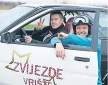  ??  ?? Zubčić i Šebalj u ‘testnom’ automobilu